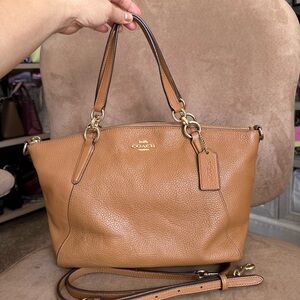 Coach Small Kelsey Brown Satchel Bag, Style#F28993, Year2019, ExcellentCondition